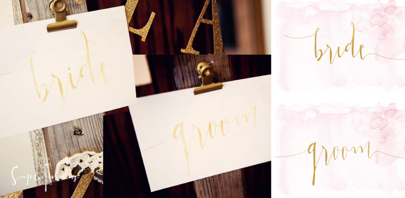 bride & groom table cards